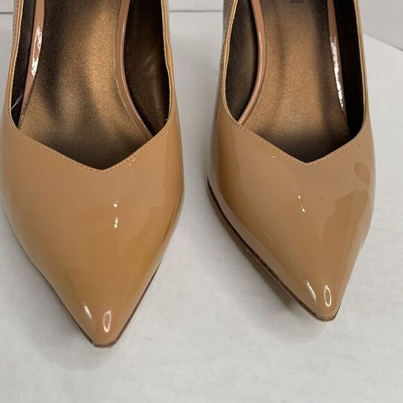 Jeffrey Campbell tan patent leather pointed toe pumps - Picture 6 of 10